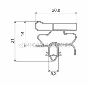 Уплотнитель холодильника Daewoo 740x540 мм профиль ОМ